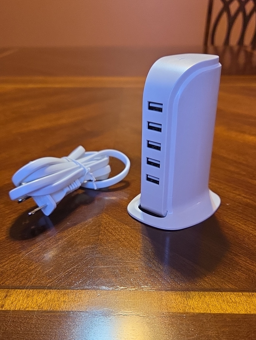 White 5-Port USB Charging Station with Power Cable ❤️